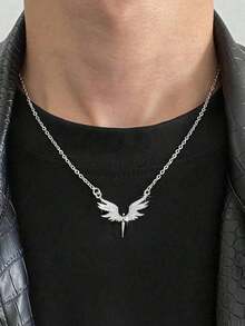 1 件天使翅膀项链，个性化设计，时尚美观，长度可调，适合节日、特殊场合、生日、礼物和日常穿着、万圣节、圣诞节、新年、服装配饰