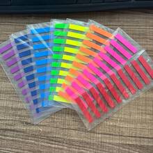 1套/200張純色透明便利貼，8mm超薄索引標籤，閱讀標記貼，學生書籍分類貼紙，辦公室必備文件標籤文具用品 - 45*8mm純色 - 查看 24
