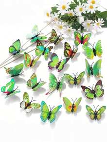 50pcs 3D Removable Butterfly Wall Stickers, Suitable For Home, Room, Bedroom, Party Decoration, 6CM