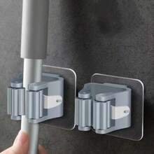 6pcs Creative Mop Holder And Hook Wall-Mounted, Suitable For Mop Drainage And Broom Storage. The Mop Hanging Rack Is Highly Suitable For Organizing Cleaning Tools In Bathrooms, Kitchens, Gardens, And For Storage (6/4/3/2/1 Pc). Colors Are Randomly Available For Selection