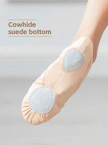 Zapatos de ballet de lona para mujer, zapatos de bailarina profesional sin cordón - Rosa - Ver 2