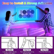 1pc LED Light Strip, Bedroom LED Light, Smart LED Light APP Control, DIY Single-Line Multi-Color, Color Changing LED Light Music Sync, Home Decor For Living Room, Halloween, Christmas, Wedding, Wall Decor, Party, Christmas Perfect Gift - RGB - View 6
