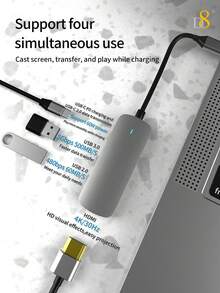 D8 4 In 1 USB 3.0 Hub USB Splitter USB Expander For Laptop,Mouse, USB3.0+USB2.0*3 ,Power Delivery Type C Port Compatible With MacBook, Switch, Chromebook,Flash Drive, U Disk, Console, Printer, Mobile HDD,Camera,Keyborad,Desktop PC,Holiday Gift Valentine's Day Gift Christmas Gifts,Must-Haves For Autumn And Winter Holiday Vacation Accessories