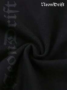 NeonDrift Halloween, Christmas, Thanksgiving Gifts: Men's Long-Sleeve T-Shirt, 250g Cotton Graphic T-Shirt, Men's Fashionable Hip-Hop Style - Long-Sleeve T-Shirt, Funny Vintage Shirt, Regular Fit, Street Style, Digital Printing, Ideal Gift - 黑色 - 查看 4