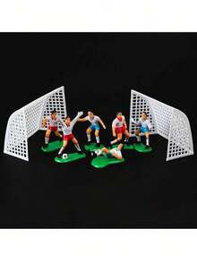 18 piezas o 8 piezas Decoraciones para pastel de fútbol, Decoraciones para cupcakes de fútbol, Personajes de jugadores de fútbol para fiesta de cumpleaños de fútbol, fiesta deportiva, fiesta con tema de fútbol/soccer para hombres (Problemas de artesanía, el teñido de personajes es normal, no compre si le molesta)