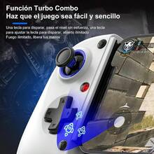 FEISEDY Mando de Juegos Inalmbrico Extensible para Android, Controlador Gamepad 5.0 con Diseo Ergonmico - Compatible con iOS, para Tabletas y Dispositivos Mviles - Blanco - Ver 7