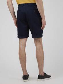 Ben Sherman Slim Stretch Chino Shorts Summer Regular Pocket Drawstring Button Beach - 藏蓝色 - 查看 2