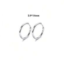 Pendientes de aro de acero inoxidable de moda unisex - Plateado - Ver 24