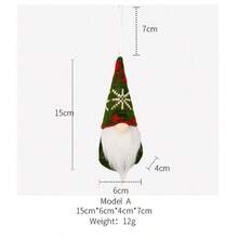 10pcs Set Of Handmade Christmas Tree Ornaments - Scandinavian Santa Elf Gnomes, Fabric Hanging Decorations For Holiday Home & Outdoor Festive Display Festive Christmas Gnome Ornaments Set - Classic Holiday Tree Decorations With Foliage, Red & White Checkered Bunting, And Festive Accents For Holiday & New Year Home Decor, Gnome Christmas Decorations Christmas Decoration Dwarf Small Pendant Knitted Hat Faceless Doll Pendant