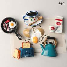 1pc/4pcs/5pcs/5pcs-Style 1/6pcs/7pcs/7pcs-Style 1/8pcs/8pcs-Style 1/9pcs/9pcs-Style 1/10pcs/10pcs-1/11pcs/12pcs/13pcs 3D Realistic Food Magnetic Stickers, Delicious Food Themed Stickers, Creative Fridge Magnets, Decorative Accents For Office, Kitchen, Whiteboard, Storage Cabinet, Dishwasher, Home Decor, Gifts For Friends And Family, Valentine's Day - 彩色 - 查看 21