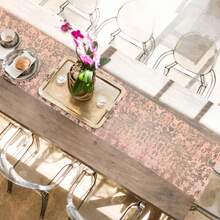 1pc Rose Gold Table Runner - Shimmery Mesh Runners For Wedding Bride Shower, Baby Shower, Christmas, Birthday Party - Multicolor - View 3