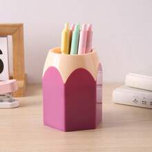 1/2/5pcs Pencil Shaped Cups, Suitable For Classroom Pencil Dispenser, Bulk Cute Pencil Storage Box, Desktop Colorful Makeup Brush Container, Decor For School, Home And Office, Great Back To School Gift, Birthday Gift For Friends, Halloween, Christmas Holiday Present