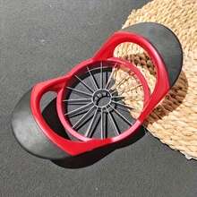 16 Slices Apple Slicer And Corer - Stainless Steel Fruit Divider Tool For Apples, Pears, And Potatoes, Convenient And Fast Manual Kitchen Utensil, Dishwasher , Perfect Gift For Home Cooking Enthusiasts - Đỏ và đen - Xem 11
