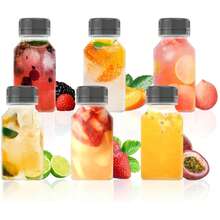 6pcs Reusable Plastic Juice Bottles, Transparent Large Capacity Beverage Containers With Black Lids, Suitable For Juice, Milkshake, Tea, Milk, Fruit & Vegetable Juice, Smoothie, Water And Other Drinks, Refrigeration Storage - Multicolor - View 11