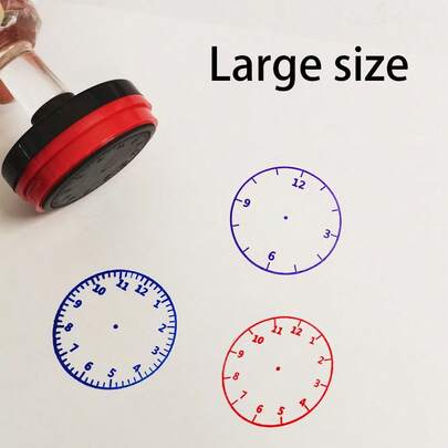 Large Round Clock Stamp, Time Stamp, Teaching Supplies, Office Supplies, Teacher Reward Stamp, Homework Stamp, Time Stamp, Efficient And Portable, Time Management, Office And Education Supplies, ABS Material, Ideal Reward Tool - Efficient And Portable Design, Easy To Fill Out