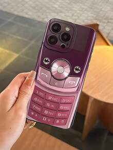 Fashionable Popular Personalized Vintage Flip - Phone Style Pattern Design Theme Luxury Shockproof Aesthetic Cute Phone Case,Lens Protrusion Protection , Compatible With For IPhone 16/16Plus/16Pro/16ProMax, 15,14, 13, 12, 11 Series And Compatible With For Galaxy S/A Series, Gift For Easter Day, Christmas Halloween Decoration/Gift For Birthday, Girlfriend, Boyfriend, Friend Or Yourself. - 黑色 - 查看 4