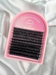 Nuove 200 pezzi di ciglia individuali 80D, spesse, arricciate, soffici e disordinate, di colore nero intenso, ciglia finte in mink di alta qualità, effetti di trucco alla moda, adatte per feste, viaggi e appuntamenti