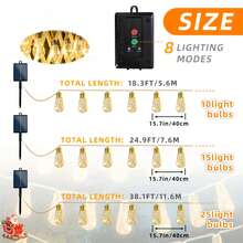 20/16/10 LED Solar Powered String Lights, 8 Lighting Modes, Auto On/Off, Suitable For Fence, Yard, Garden, Party, Wedding, Camping, Christmas Tree, IPX4 Waterproof