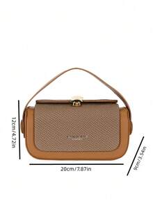 Women's Fashion Shoulder Bag, Casual Versatile Small Square Handbag, Suitable For Outings, Travel, Shopping - Brown - View 5