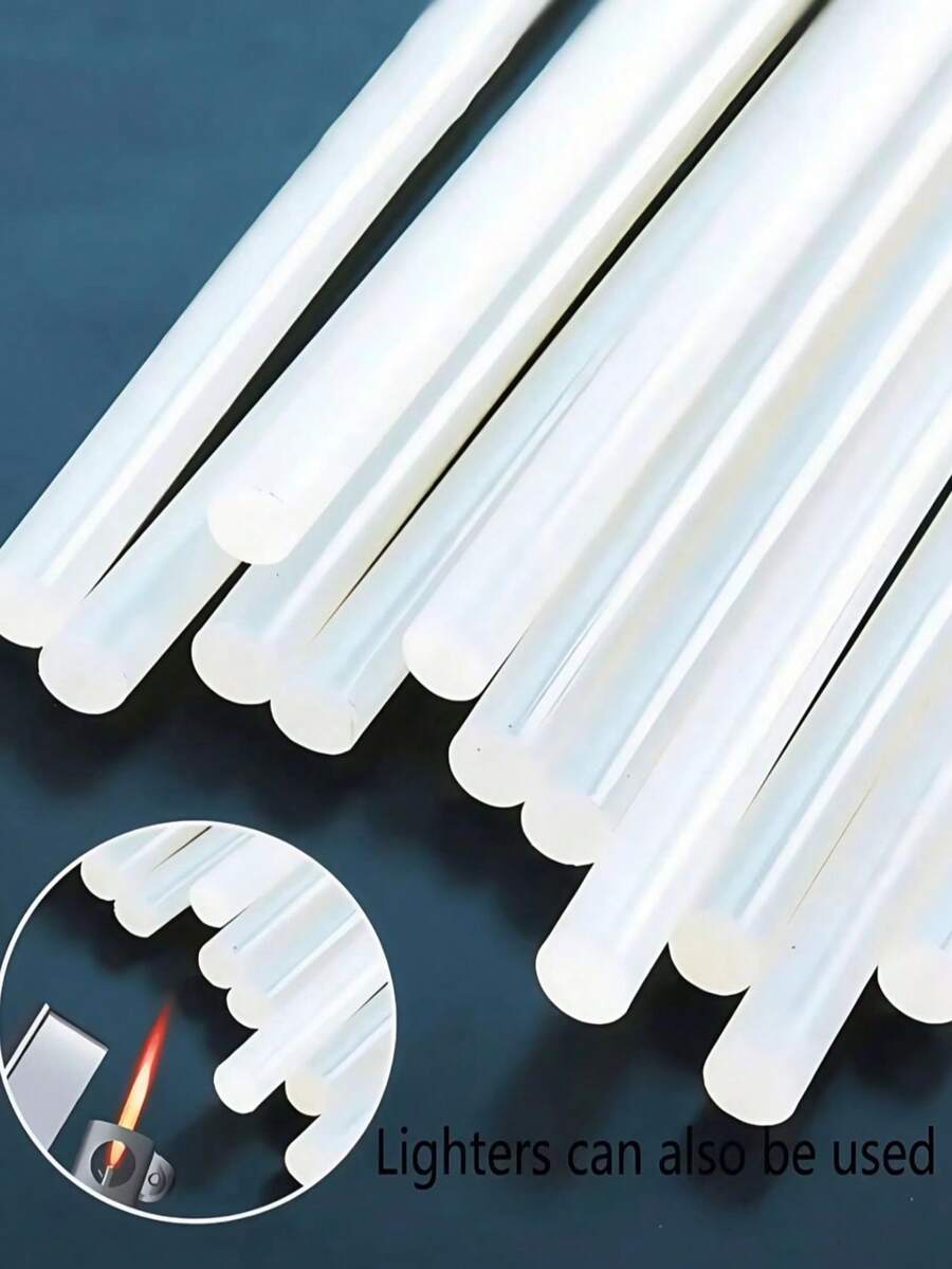 100pcs High-Temperature Resistant White/Clear Glue Sticks, 7mm Diameter DIY Hot Melt Glue Sticks, Essential For Daily Home Use, Holiday DIY Decoration Crafts Fixing, Multi-Purpose Adhesive