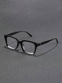 1/2pairs Men Square Frame Simple Delicate Classy Aesthetic Popular Design Clear Glasses For Back-To-School Essentials,Reading,Office Outfit Accessories