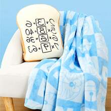 Miniso Doraemon Series Memory Bread Leisure Blanket, Featuring A Classic Bread Shape With Interesting Formula Prints, Soft And Comfortable, It Is Both A Pillow And A Quilt (1 PC) - Multicolor - View 2