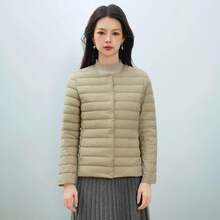 Women Down Coats - Beige - View 4
