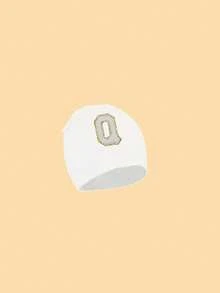 1顶婴儿字母印花针织帽，新生儿医院帽，适合男宝宝和女宝宝日常保暖和出院时佩戴 - 白色 - 查看 8