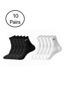 5双/10双/20双/30双男士黑白休闲中长袜保暖舒适运动风日常健身外套袜 - 彩色 - 查看 11