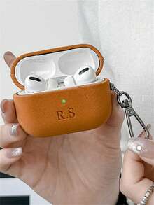 [Customized]Personalized Luxury Laser Lettering Name DIY Customized Suede Cover Compatible With Pro 1 2 3 4 Pro 2 Couple Earphone Case With Keychain Cases