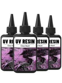 透明 UV 树脂套装 - 100 克至 500 克规格，高光泽环氧树脂，适用于珠宝制作、铸造和涂层、DIY 工艺品和艺术用品、树脂、工艺品 - 無色 - 查看 9