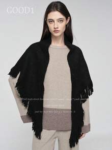 1 pieza Pañuelo triangular de color liso, chal de moda minimalista para salidas casuales, fiestas, de alta gama