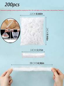 90-100pcs/190-200pcs Transparent Plastic Cover PE Thin Film Plastic Bags For Bowl Cover Leftover Food Cap, Kitchen Essentials To Keep Your Food Fresh And