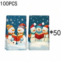 1 set/2 buc/100 buc lavete de vase cu model de om de zăpadă pentru citit de Crăciun, potrivite pentru sufragerii, bucătării, băi, decorațiuni zilnice, decorațiuni zilnice pentru petreceri în familie, decorațiuni interioare și articole de uz casnic viu colorate. Poate fi oferit cadou.