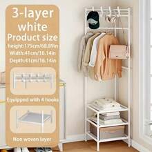 Cârlig triunghiular cu roți și suport, suport pentru haine, suport pentru haine, echipat cu cârlige retractabile pentru colț, cadru negru lung tridimensional, potrivit pentru intrări, camere de zi, băi și depozitare pentru călătorii - ușor de asamblat, economisește spațiu interior, stil modern și simplu, rezistent la praf și stabil, aspect modern și elegant, structură robustă și durabilă.