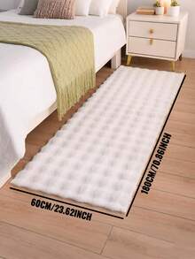1pc Plush Rectangular MinimalistCamel Color Cozy Fluffy Soft Cleaning-Friendly Decorative Carpet, Suitable ForBedroom, Living Room, Sofa, CoffeeTable, Walk-In Closet, Vanity Area,Futon, And Tea Room - White - View 3