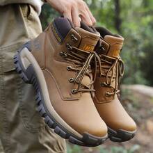 Men's Multi-Terrain Surface Hightop Wide Fit Outdoor Boots, Lightweight And Breathable Anti-Skid Mountaineering Shoes,Hiking Boot, Desert Boot,Work Footwear, Suitable For Jungle Exploration, Rock Climbing, Daily Travel, Camping, Tourism, Fishing Activitie - 棕色 - 查看 4