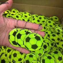 10 piezas Etiquetas de llavero de fútbol reflectantes por ambos lados | Colgante de llavero de mini fútbol, resistente al agua y duradero - Adecuado para mochilas, bicicletas, caminar y correr, perfecto para ocasiones festivas - Multicolor - Ver 10