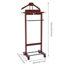 Wood Suit Rack, Freestanding Clothing Stand, Suit Stand With 4 Universal Wheels - Default - View 4