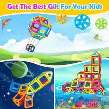 Children's Magnetic Building Blocks Set - Creative DIY Assembly Toy, Enhances Hand-Eye Coordination, Promotes Brain Development, Suitable For Boys And Girls, STEM Creative/Educational Toy, Suitable For 3-6 Years Old Children, Holiday Birthday Gift - Multicolor - View 6