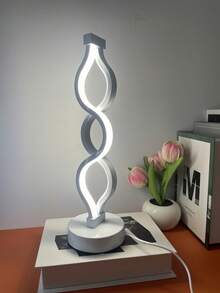 1pc Aluminum Alloy 3-Color Stepless Dimming Seaweed Desk Lamp, Asymmetrical Lamp, Spiral Lamp, Office Lamp, USB Powered, Reading Lamp, Dining Table/Bar Lamp, Holiday/Christmas Gift