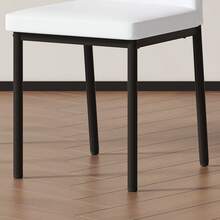 MUUOKY Modern Dining Chairs Set Of 6, Kitchen Modern Metal Chairs With Faux PU Leather Padded Seat High Back And Sturdy Gold Legs, Chairs For Dining Room, Kitchen, Living Room, Living Room, Office,  Bedroom, Kitchen, Apartment, Easy To Clean, Easy To Assembly, Home Decor - 白色+黑色 - 查看 8