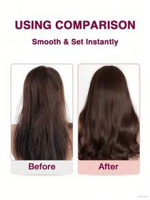 GENAI USB充电式直发梳 - 便携式快速加热造型工具，带LED显示屏 - 防毛躁，适合居家/旅行 - 黑色/粉色 - 彩色 - 查看 8