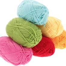 1/3包 50克 4股钩针线，带记号扣的钩针线，初学者钩针套装，多包装编织线，优质腈纶线，柔软钩针线，DIY工艺品，围巾（配饰颜色随机）