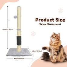 EFAN 80 CM Tall Pet Cat Scratching Board, Entertainment Toy For Cat, With Hemp Rope And Soft, Smooth Plush Covering, Vertical Scratching [Fully Extended], Modern And Stable Design, Specially Designed For Cats. - 80cm - View 2