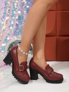 Burgundy (square Buckle)