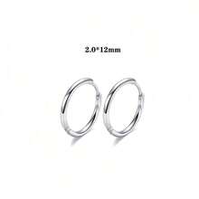 Pendientes de aro de acero inoxidable de moda unisex - Plateado - Ver 20