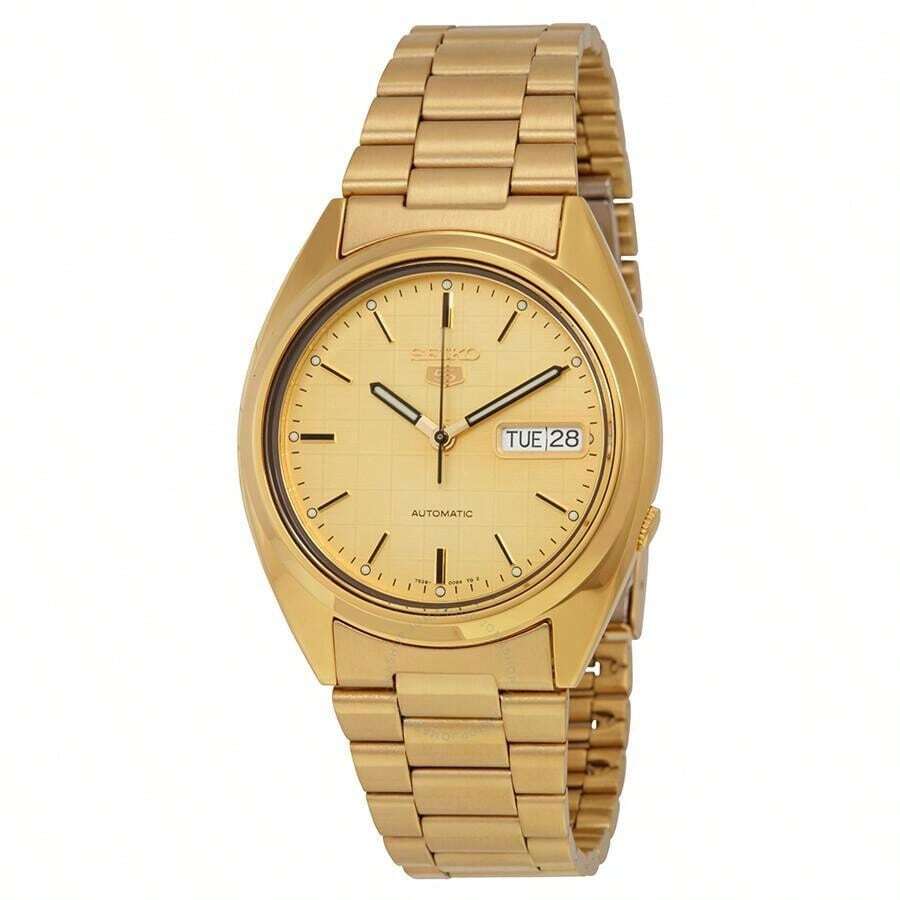 Seiko 5 Relojes automáticos de hombre con esfera de champán SNXL72 | Relojes mecánicos para hombre - Dorado - Ver 1
