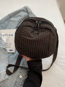 TIANDINGYU Women's Fabric Large Capacity Crossbody Shoulder Bag (Length 21cm*Depth 12cm*Height 19cm) - Black and White - View 9