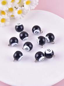 10/20 chiếc mặt dây chuyền bằng nhựa hình quả bóng bi-a 3D, bông tai, vòng cổ, phụ kiện trang sức tự làm - Nhiều màu - Xem 6